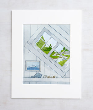 Witch Window Watercolor Art Print, Architectural Art Print