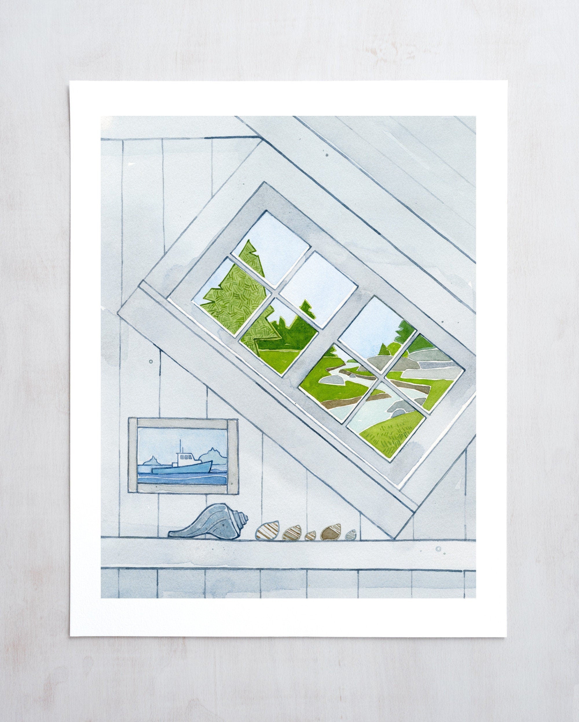 Witch Window Watercolor Art Print, Architectural Art Print