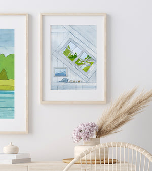 Witch Window Watercolor Art Print, Architectural Art Print