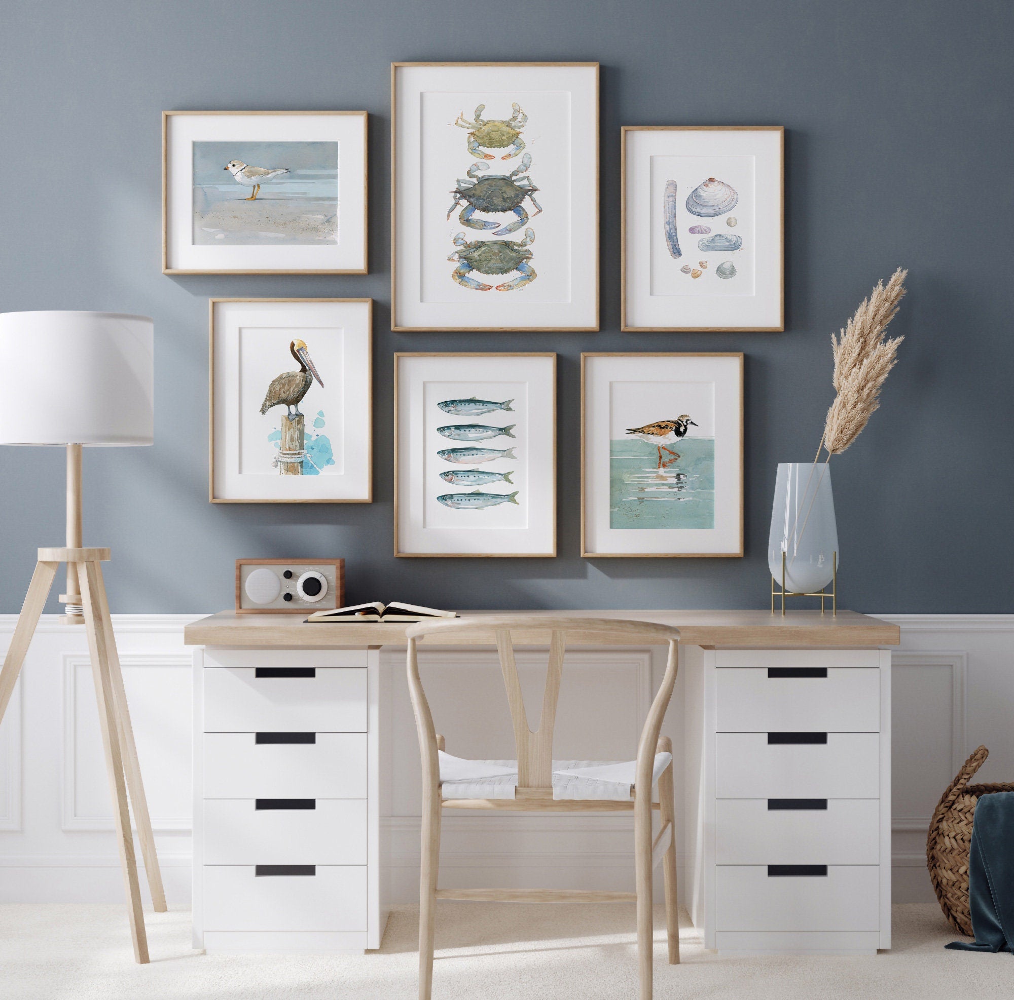 Piping Plover Beach Art Print, Coastal Decor Seashore Wall Art