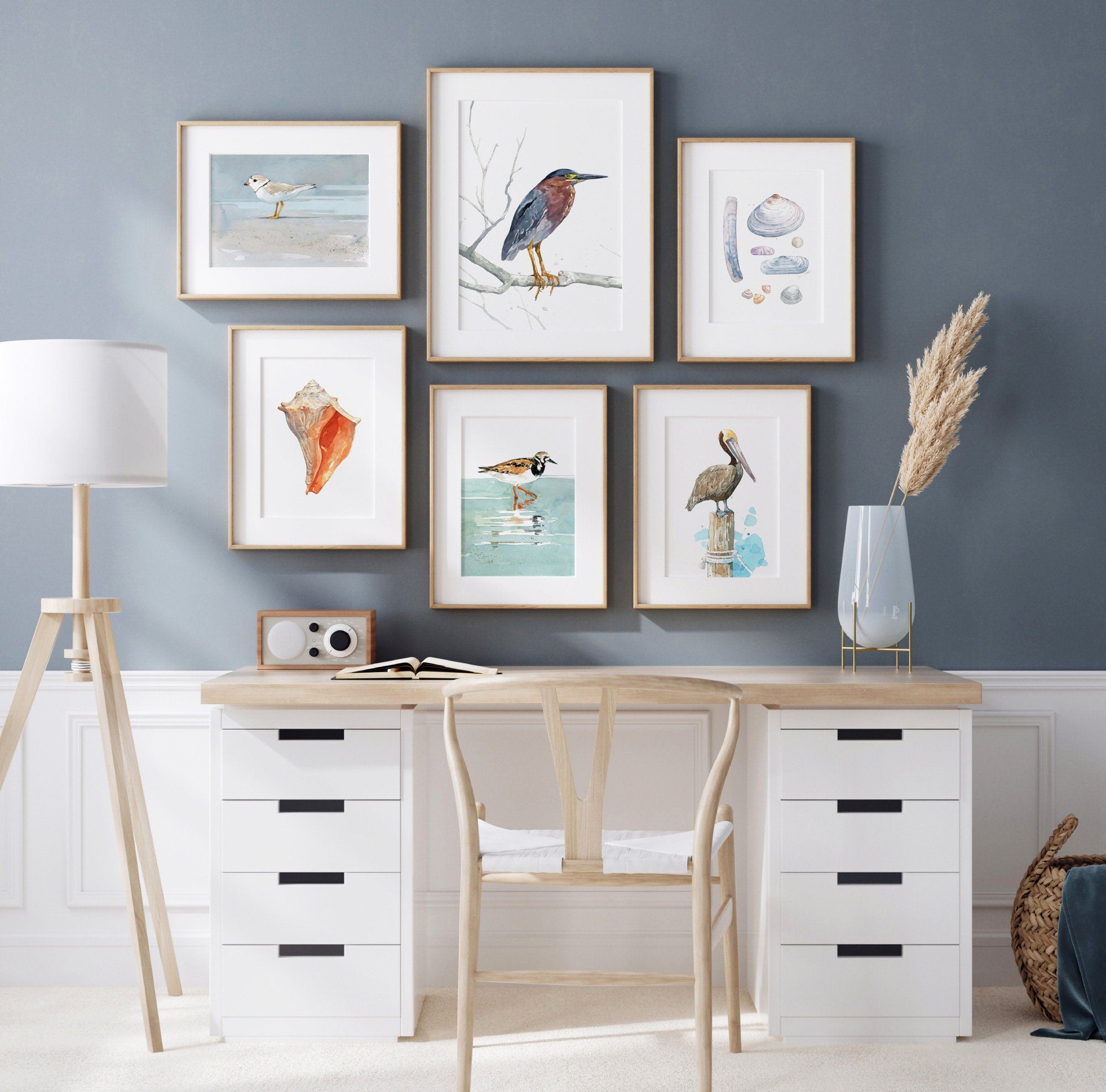 Ruddy Turnstone Shorebird Art Print, Beach Sandpiper Wall Decor