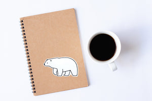 Polar Bear Sticker, Vinyl Animal Art Sticker, Water Bottle Decal