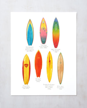 Surfboards Set of Two Prints, Surf Art