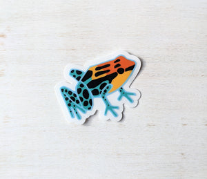 Poison Frog Sticker, Clear Vinyl Colorful Animal Sticker