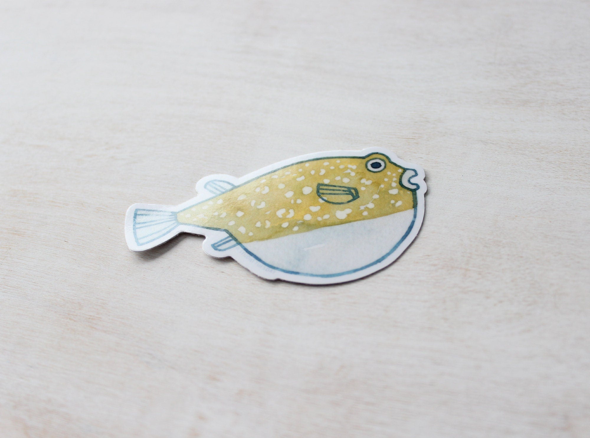 Pufferfish Sticker, Ocean Animal Laptop Sticker, Waterproof Vinyl Art Sticker Decal