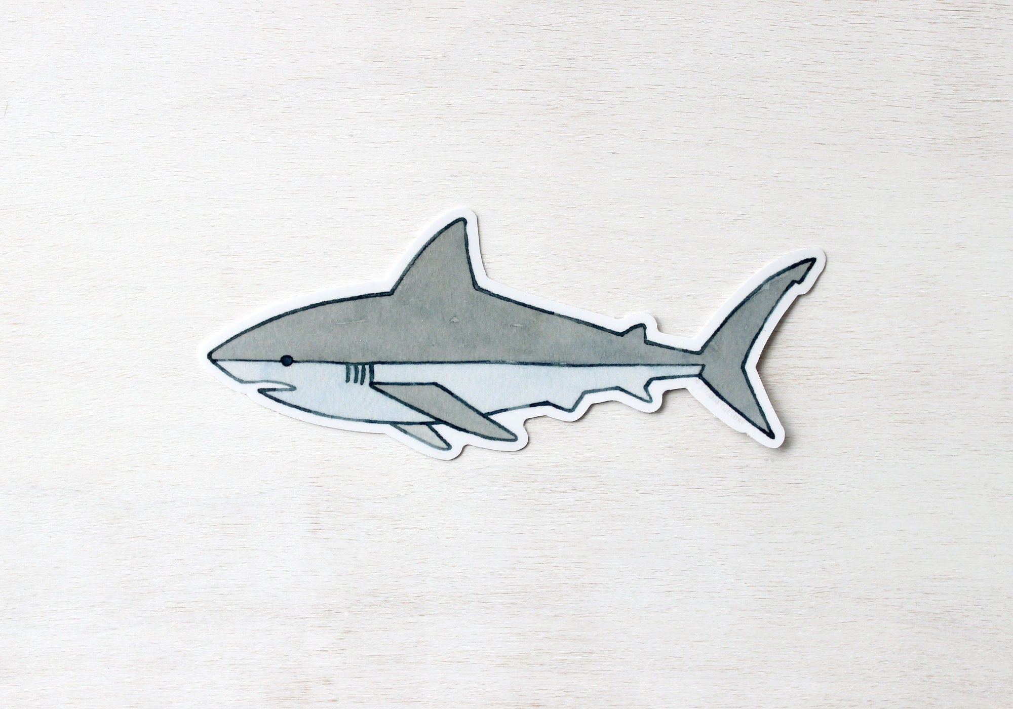 Reef Shark Sticker, Ocean Animal Laptop Sticker, Waterproof Vinyl Art Sticker Decal