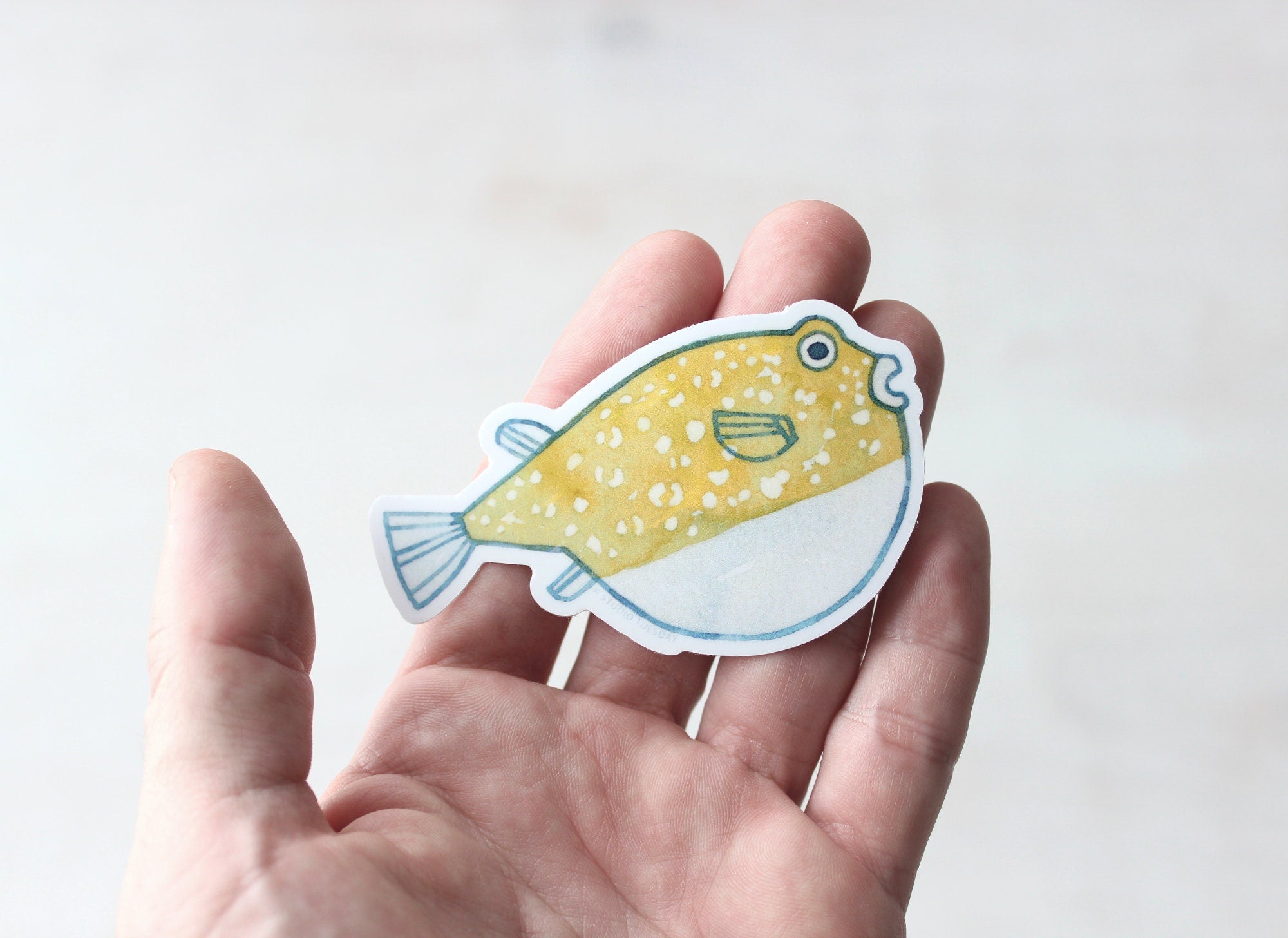 Pufferfish Sticker, Ocean Animal Laptop Sticker, Waterproof Vinyl Art Sticker Decal