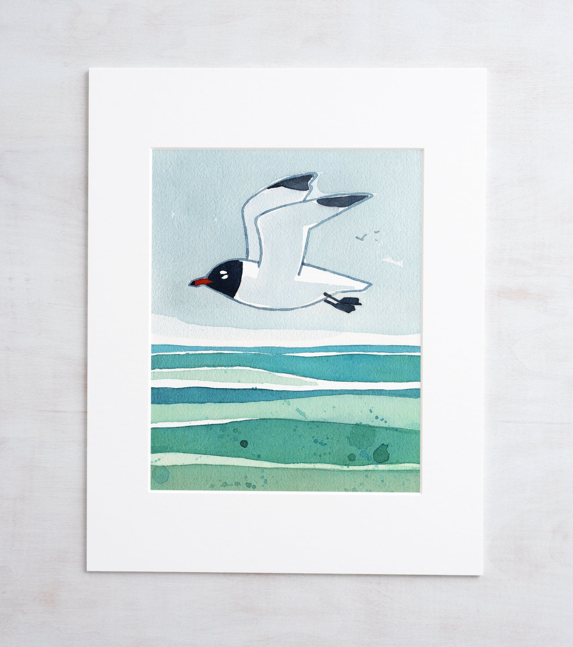 Laughing Gull Beach Art Print, Seashore Wall Art Ocean Decor