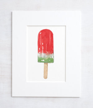Watermelon Popsicle Watercolor Print