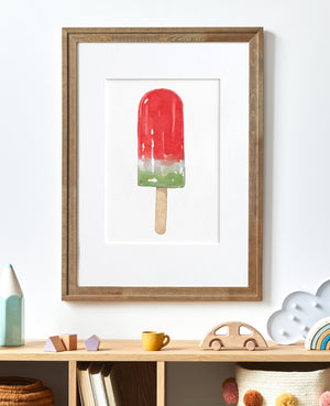 Watermelon Popsicle Watercolor Print