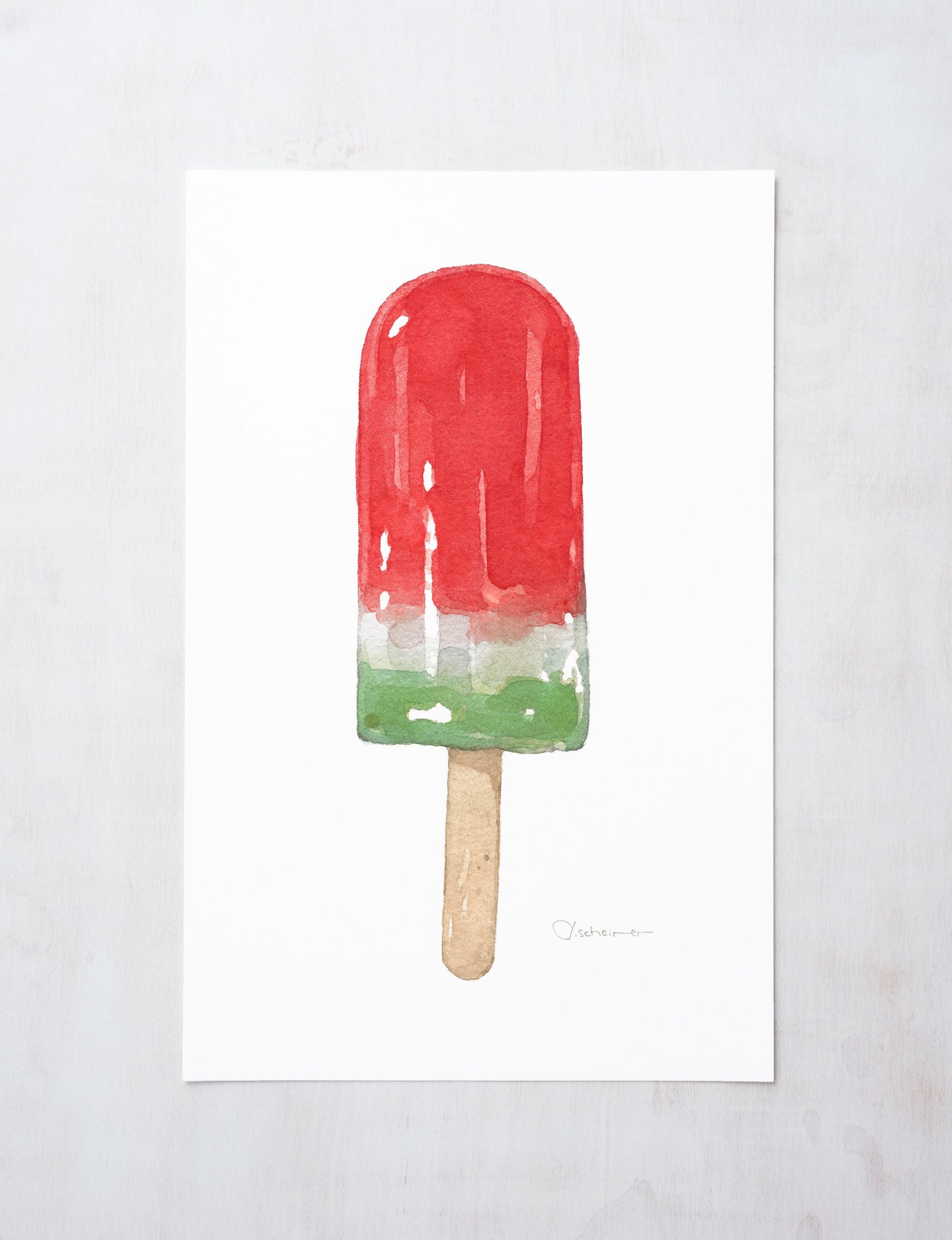 Watermelon Popsicle Watercolor Print