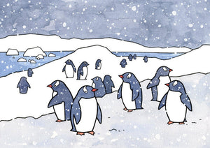 Gentoo Penguins Art Print, Nursery Wall Art, Animal Nursery Decor
