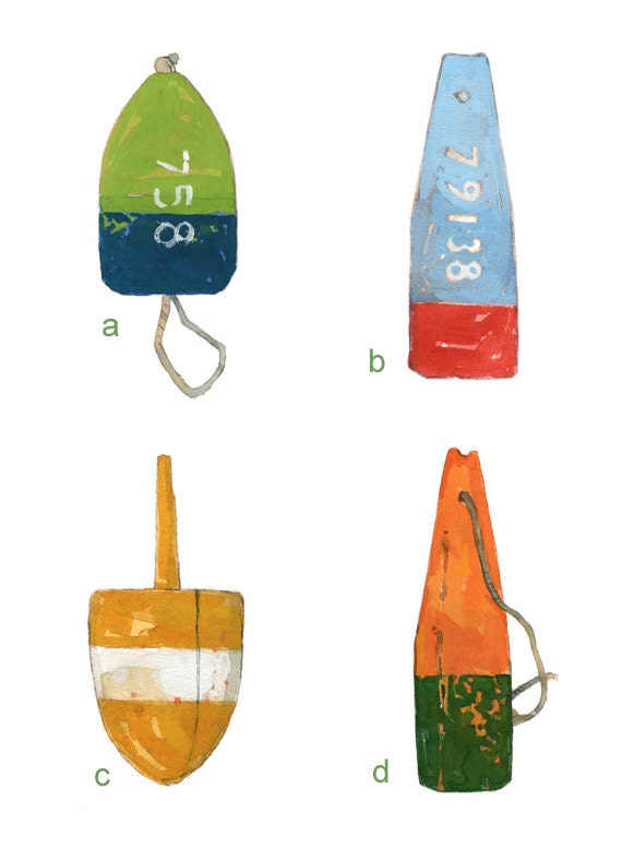 Nautical Buoys Art Print Set