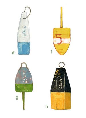 Nautical Buoys Art Print Set