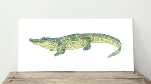 Alligator Print, Watercolor Animal Art Print