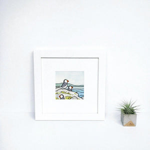 Puffins Watercolor Illustration Print