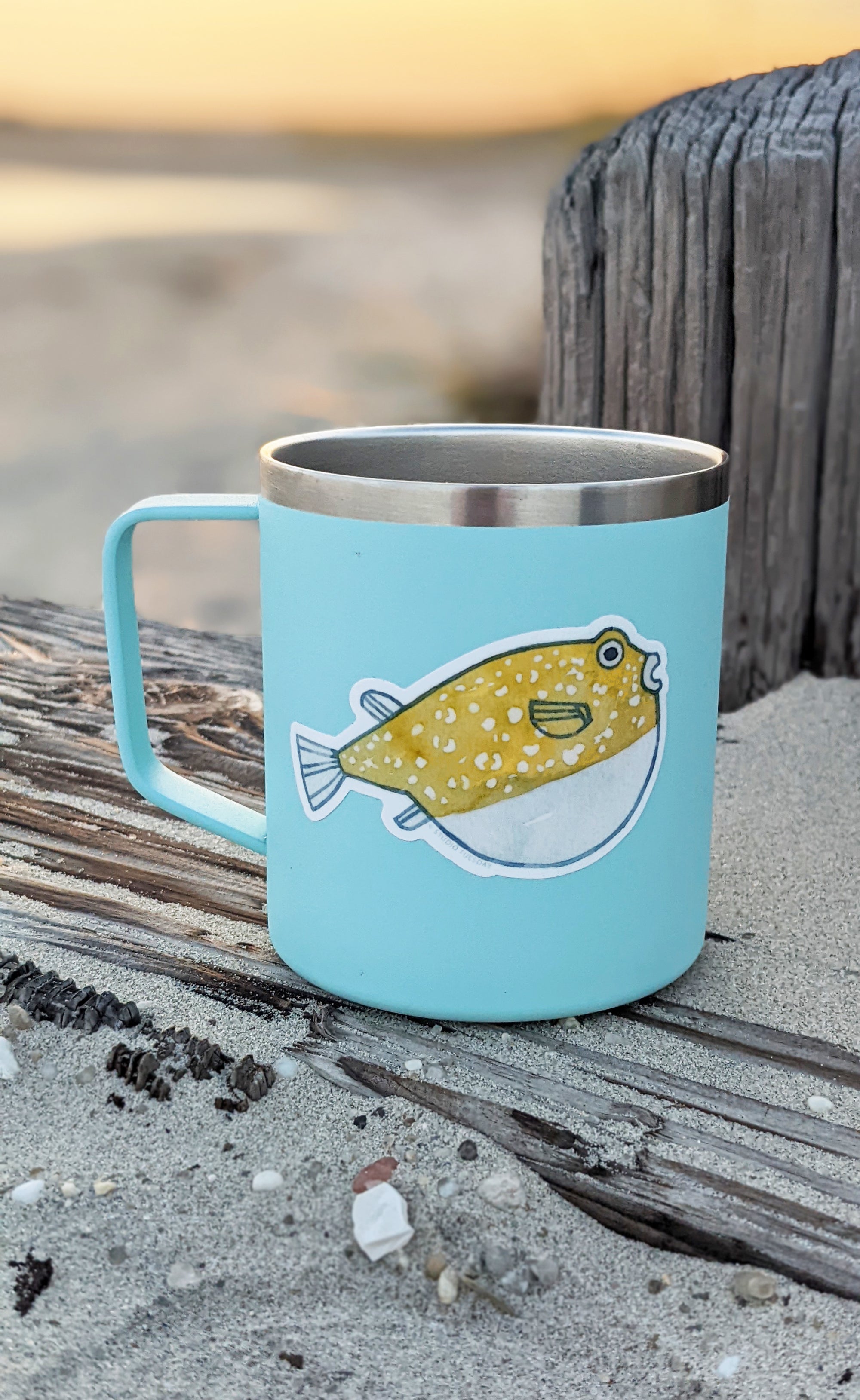 Pufferfish Sticker, Ocean Animal Laptop Sticker, Waterproof Vinyl Art Sticker Decal