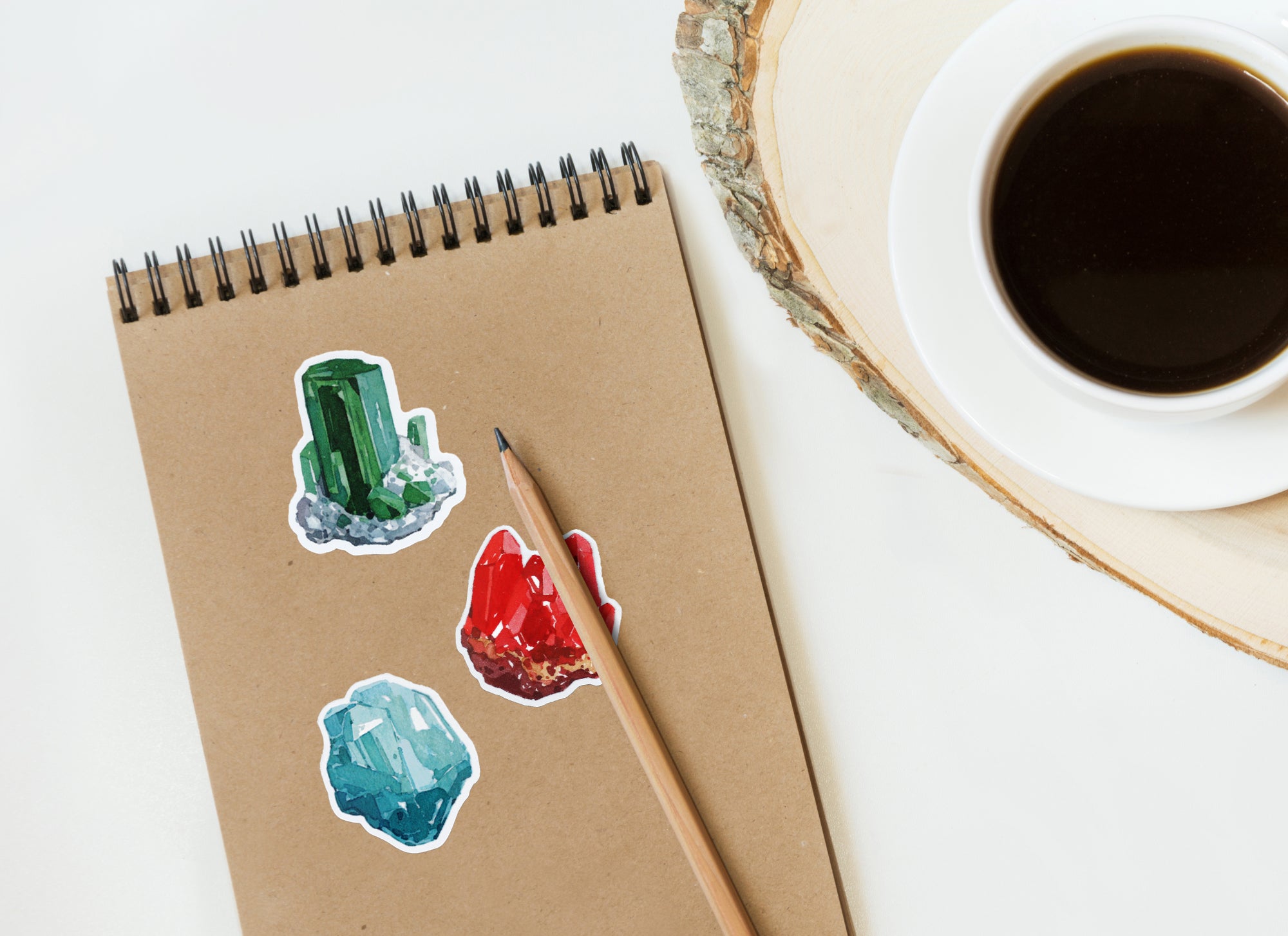 Emerald Sticker, Green Crystal Sticker - studiotuesday