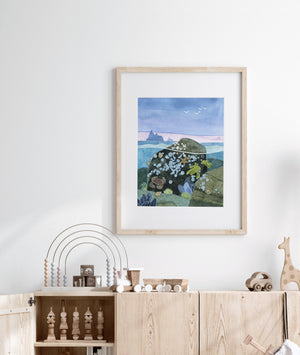 Tidepool Watercolor Art Print, Nautical Ocean Wall Art